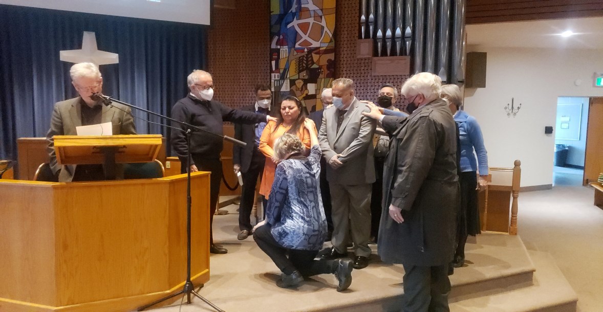 Community prayer at Willowdale Christian Reformed Church